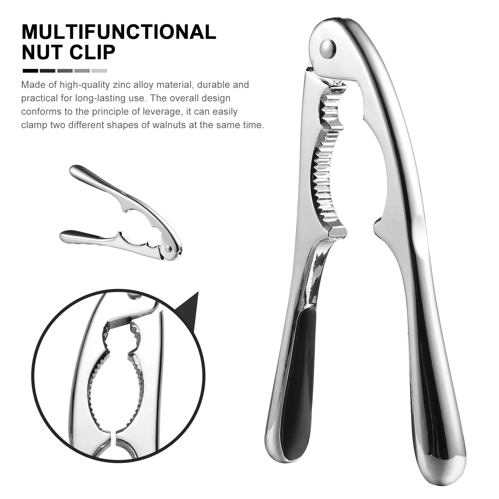 1Pcs Zinc Alloy Walnut Cracker Heavy Duty Nut Opener for Walnuts Hazelnuts Almonds Pecans Brazil Nuts Ergonomic Kitchen Gadget view 2