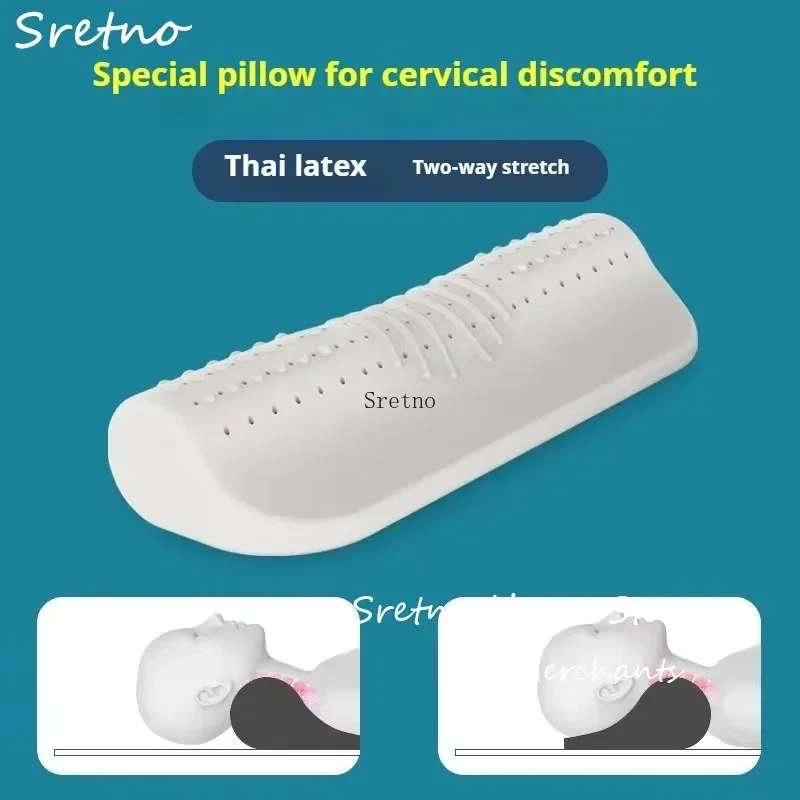 

Natural Latex Cervical Pillow Traction and Neck Protection Special Water Droplet Shaped Cylindrical Body Pillows Help Sleeping