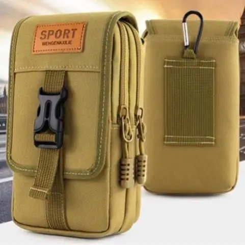 New Portable Large Capaci Mobile Phone Bag Men's Waist Bag Construction Site Wear Belt Bag Ox Cloth Portable Phone Pouch