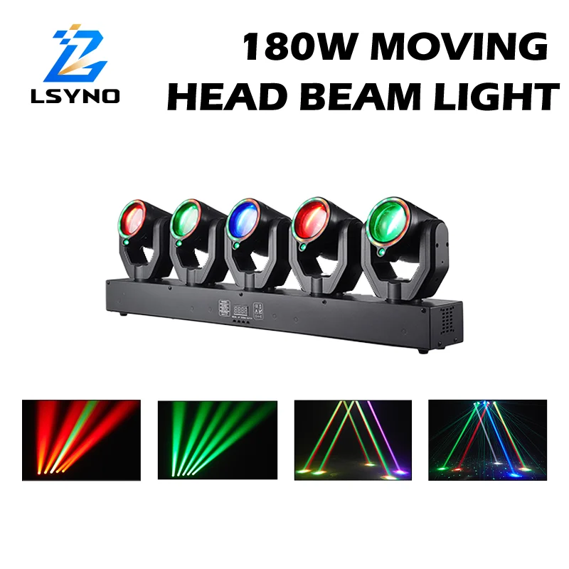 180W Testa mobile Fascio di luce DMX512 Controllo del suono Rotante DJ Mobile RGBW Discoteca Effetto scenico Illuminazione per Wedding Club Evento Bar