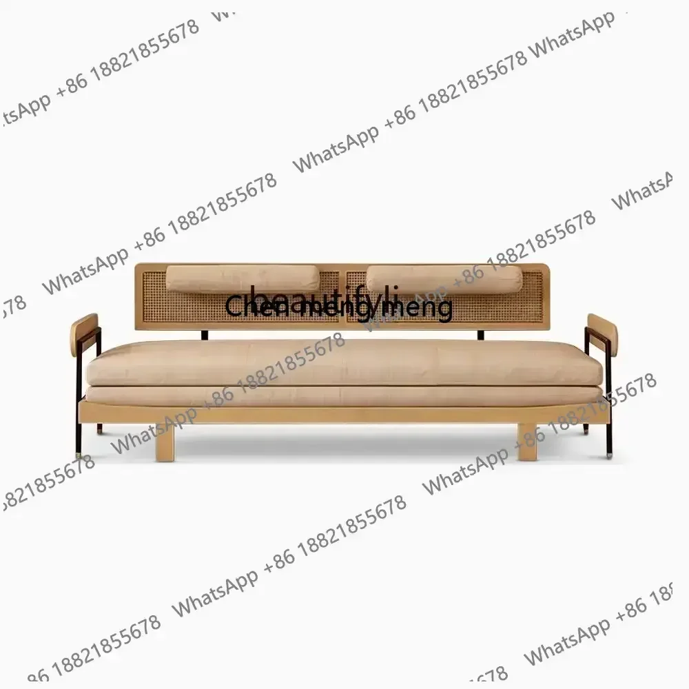 H134 Log wind solid wood sofa bed designer folding dual-purpose living room functional sofa