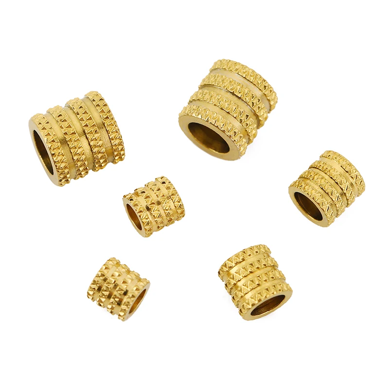 20 pezzi distanziatore in acciaio inossidabile perline 5mm 6mm 8mm colore oro metallo sciolto grande foro perline braccialetto collana gioielli che fanno risultati