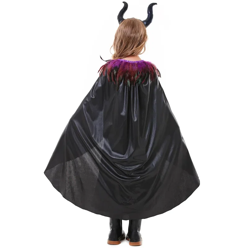 Festa di carnevale di Halloween Film La bella addormentata Costume da strega per bambini Festa dei bambini Ragazze Demone Regina Vampiro Abito cosplay