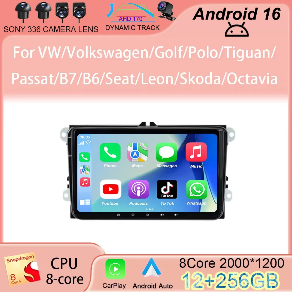 

Автомагнитола Android 16 с 9-дюймовым экраном для VW/Volkswagen/Golf/Polo/Tiguan/Passat/B7/B6/Seat/Leon/Skoda/Octavia, GPS-навигация, мультимедийный проигрыватель