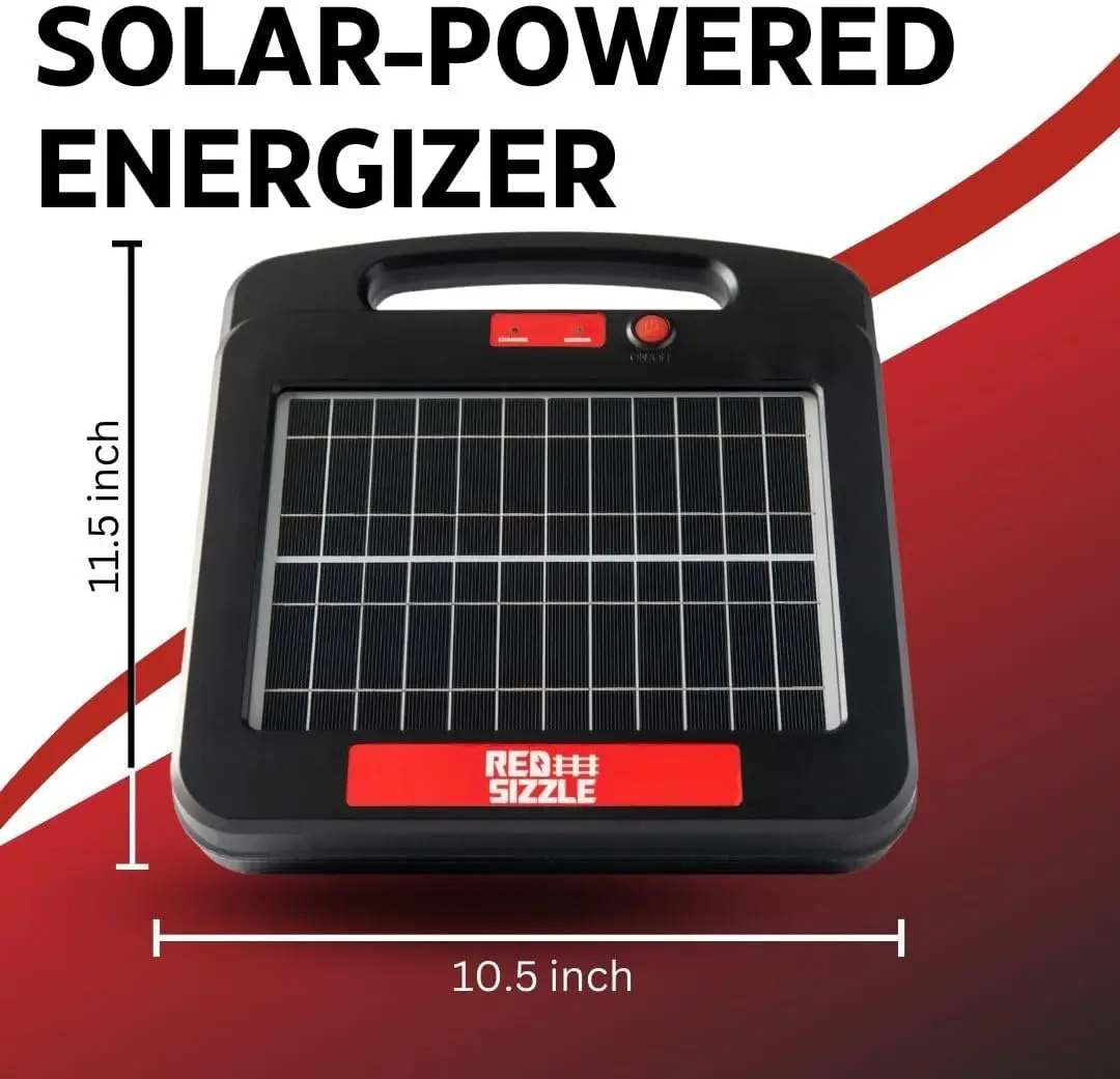 Solar Electric Fence Charger For Day And Night Power | 12S | 1.85 Joule | Solar Energizer To Keep Out Predators