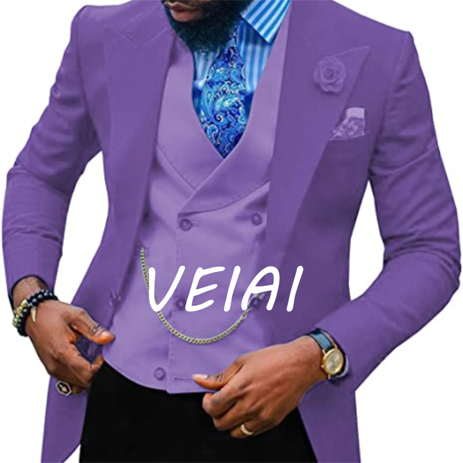 

CustomizedMen Suits Slim Fit Lapel Casual 3 Pieces Business Groomsmen Tuxedos Grey Green Champagne for Formal Wedding(Blazer+Pan