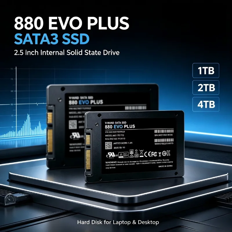 2.5 Inch 880 EVO PLUS Internal Solid State Drive SATA3 SSD 1TB 2TB 4TB Hard Disk Solid State Drive for Laptop Desktop