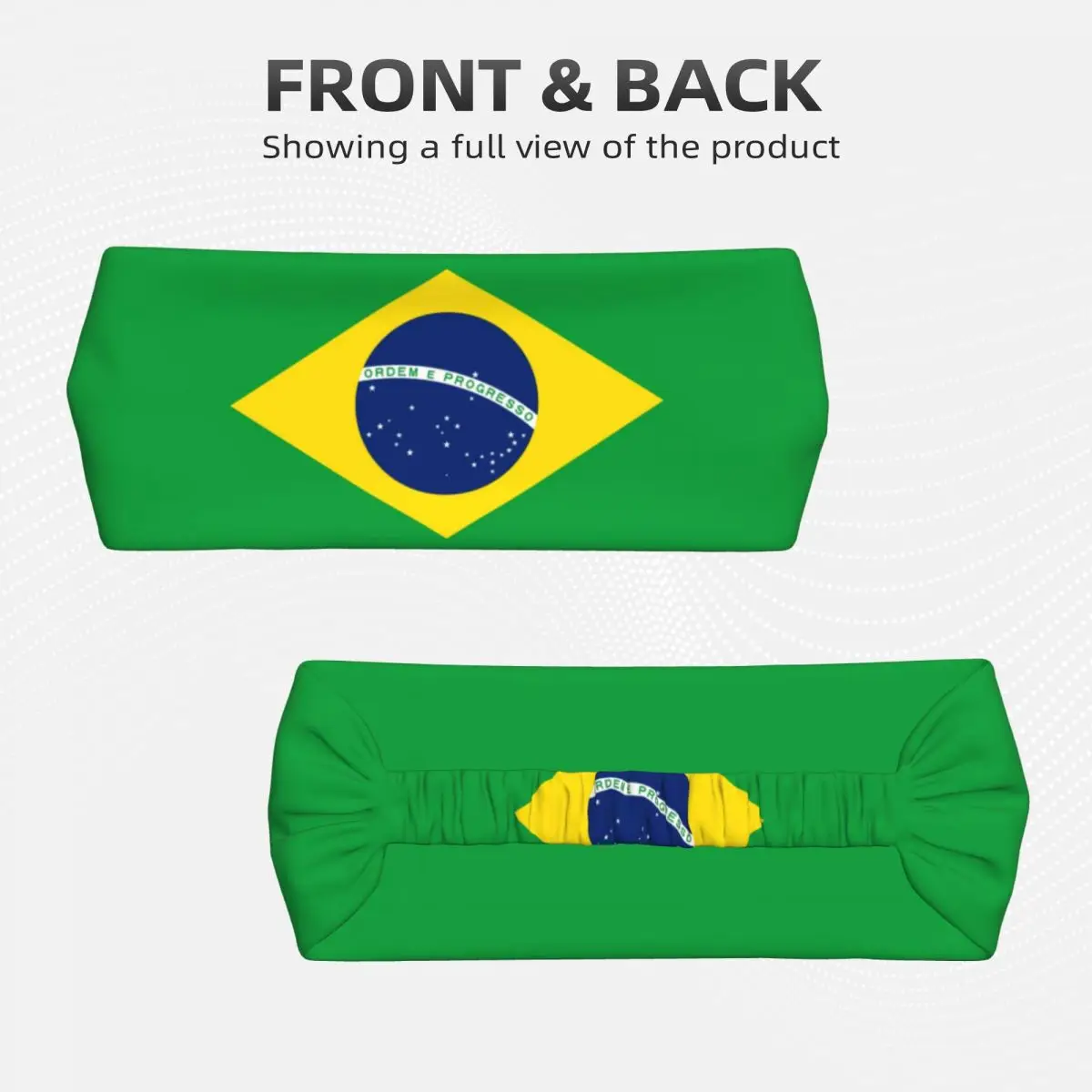 Custom Brazil Flag Headband Men Women Non Slip Moisture Wicking Athletic Sweatband for Training