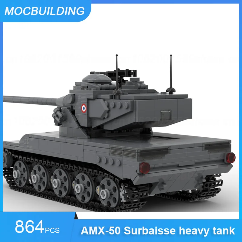 MOC Building Blocks AMX-50 Surbaisse Heavy Tank Model DIY Assemble Bricks Military Collection Display Xmas Toys Gifts 864PCS