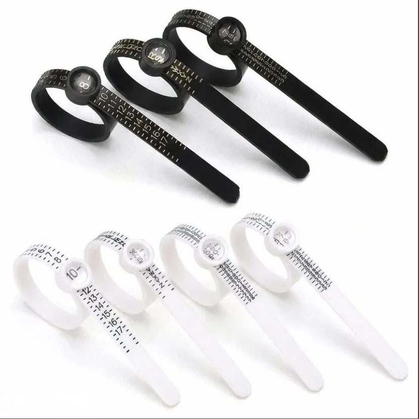 US/HK/EU/JP Ring Sizer with Magnifier TPU Ring Size Measuring Tape Reusable Finger Sizer Gauge for Jewelry Sizing