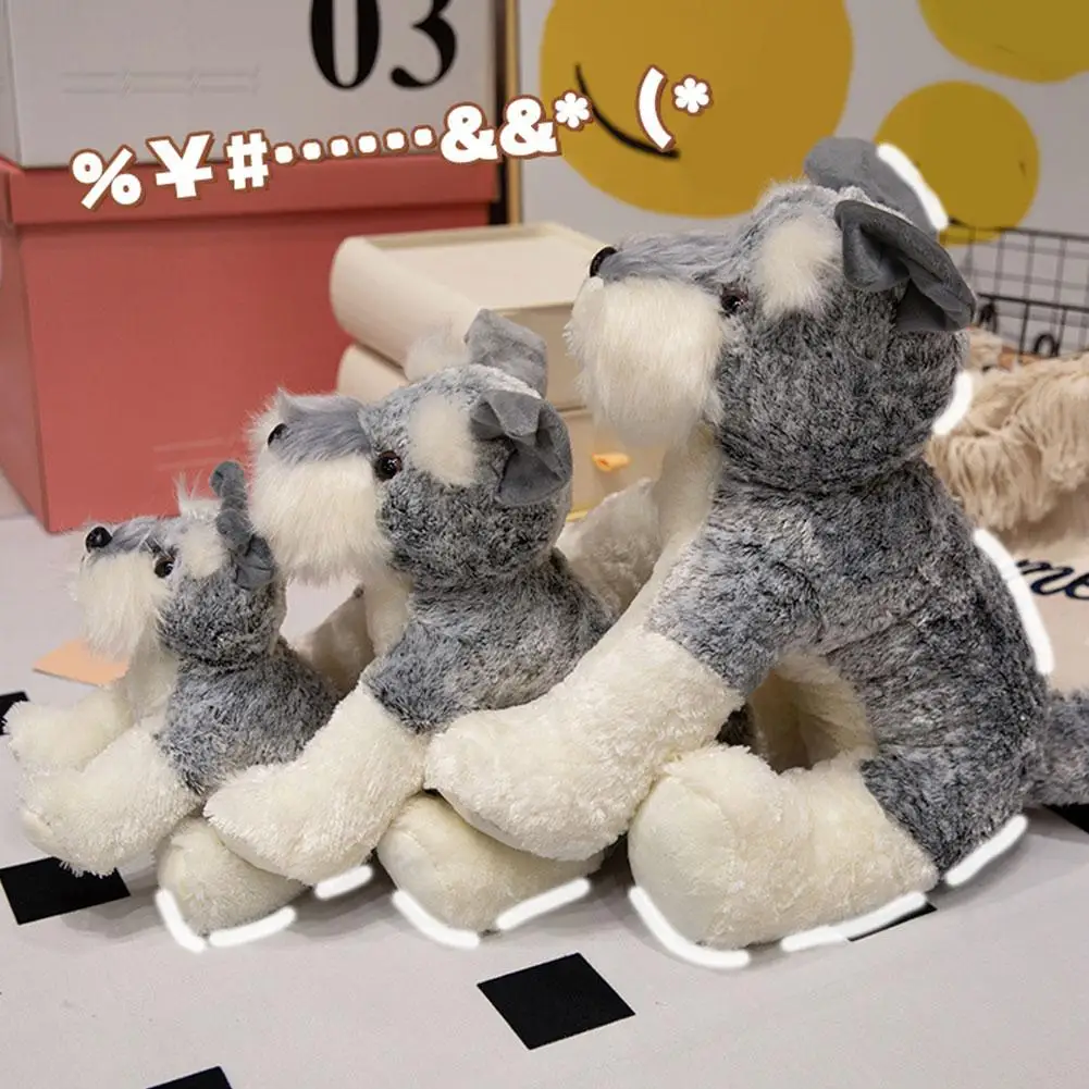 22/30/40cm  Cute Schnauzer Plush Toy Simulation Kawaii Puppy Soft Pillow Doll Birthday Gift Sofa Ornaments Trendy Gifts For Girl