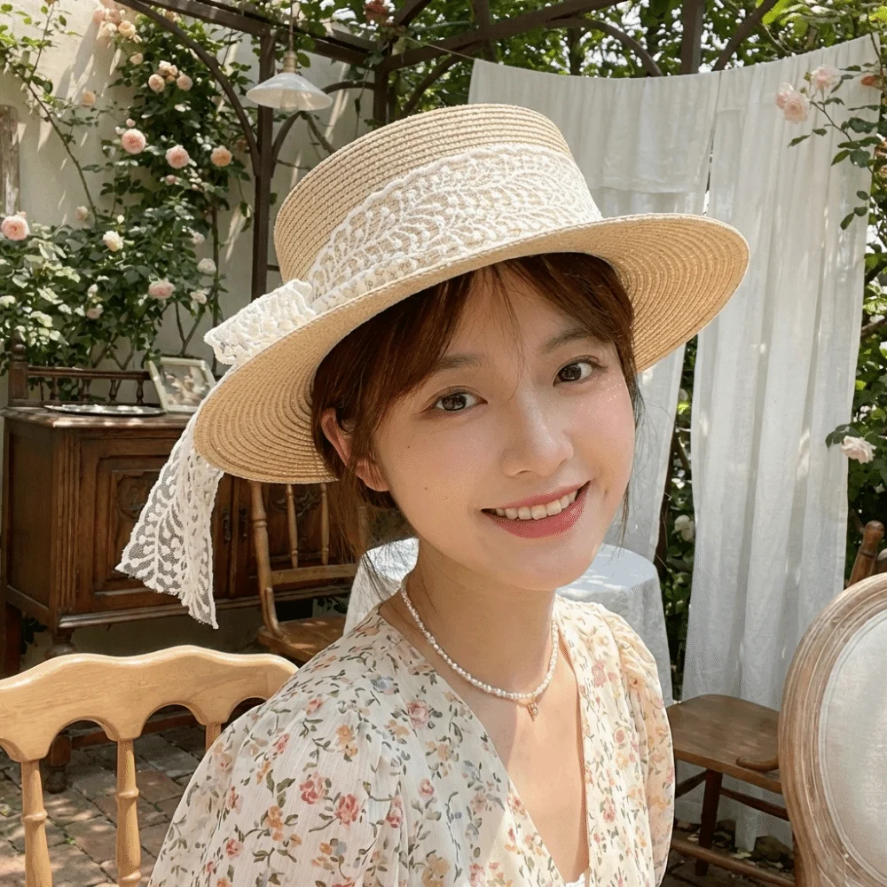 Style Accessory Lace Bow Straw - Bucket Hat Straw recension och pris