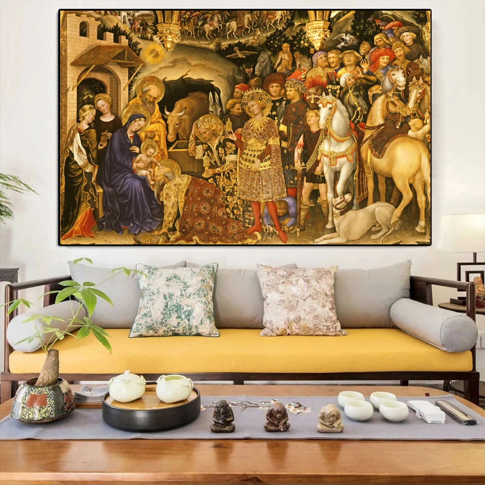 

The Adoration of The Magi Canvas Painting Leonardo Da Vinci Famous Wall Art for Home Decor