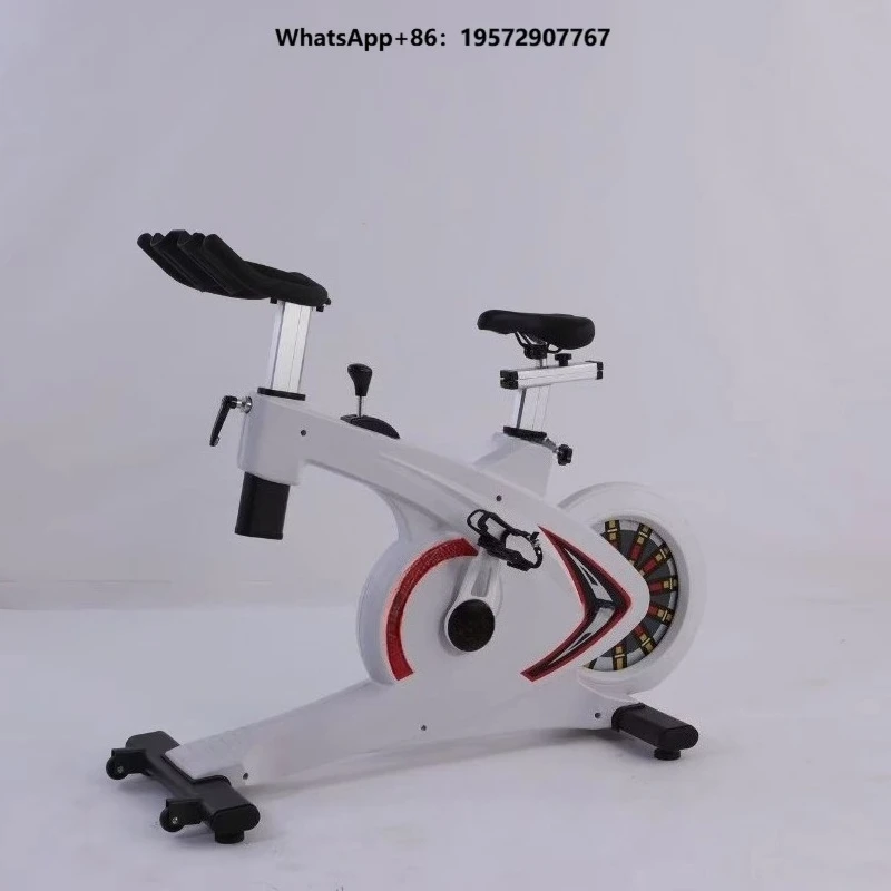 Commercial Exercise Bike with 13KG Flywheel  Material 4-level Magnetic System Adjustable Seat Spinning Bike for Home Gym