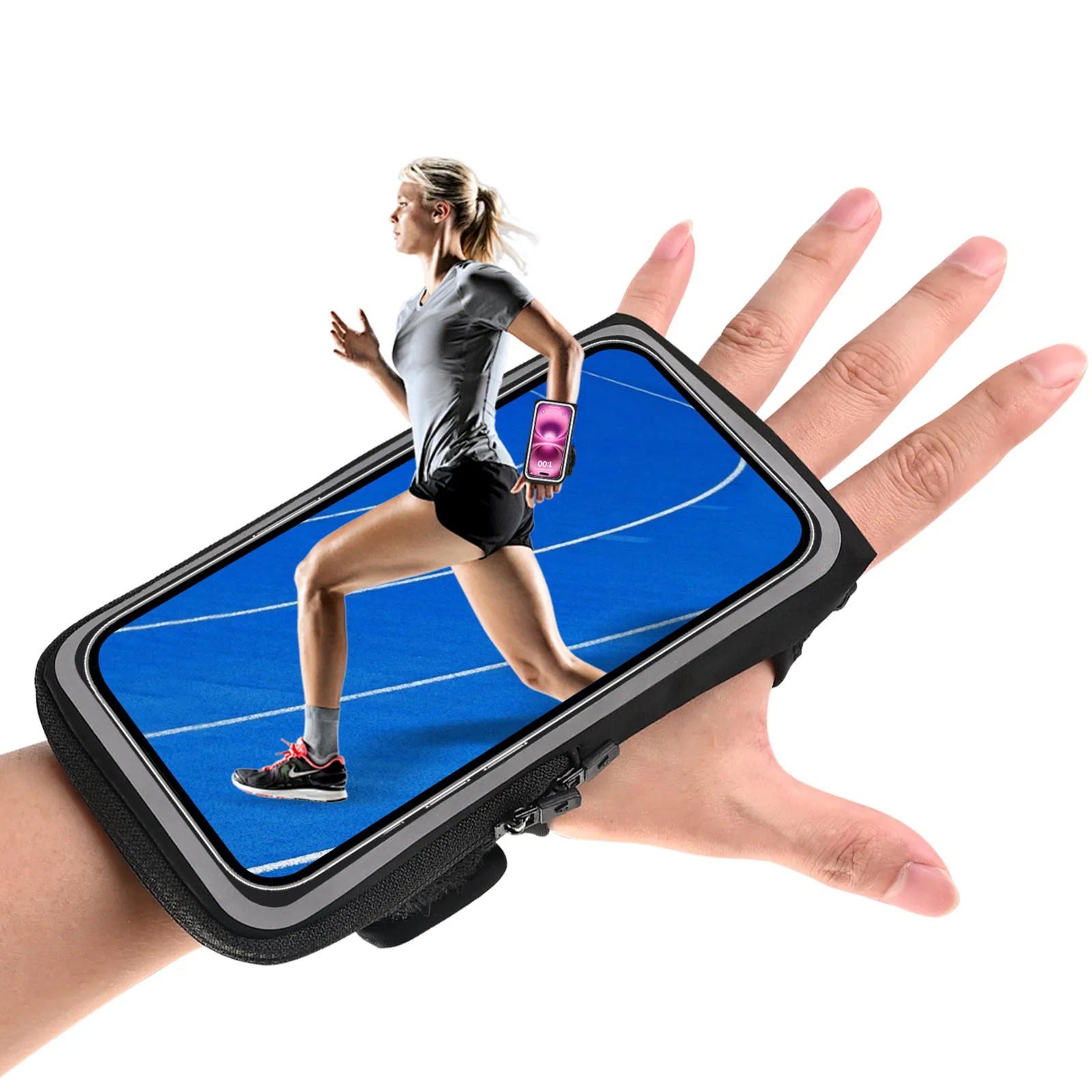 Haissky Armband-Tasche für iPhone 17 16 15 14 Pro Max Air Plus Samsung Xiaomi Outdoor-Sport Radfahren Touchscreen-Armbandtasche