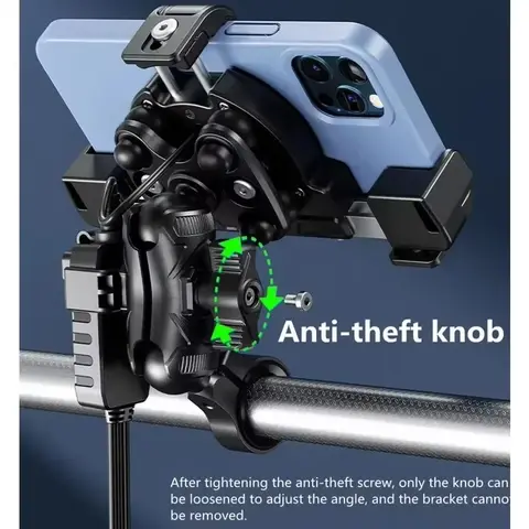 Kewig Motorcykeltelefonhållare med 15W trådlös laddare och USB C 36W snabbladdningsport för 5,4-7,2 6 best sales kewig - №1