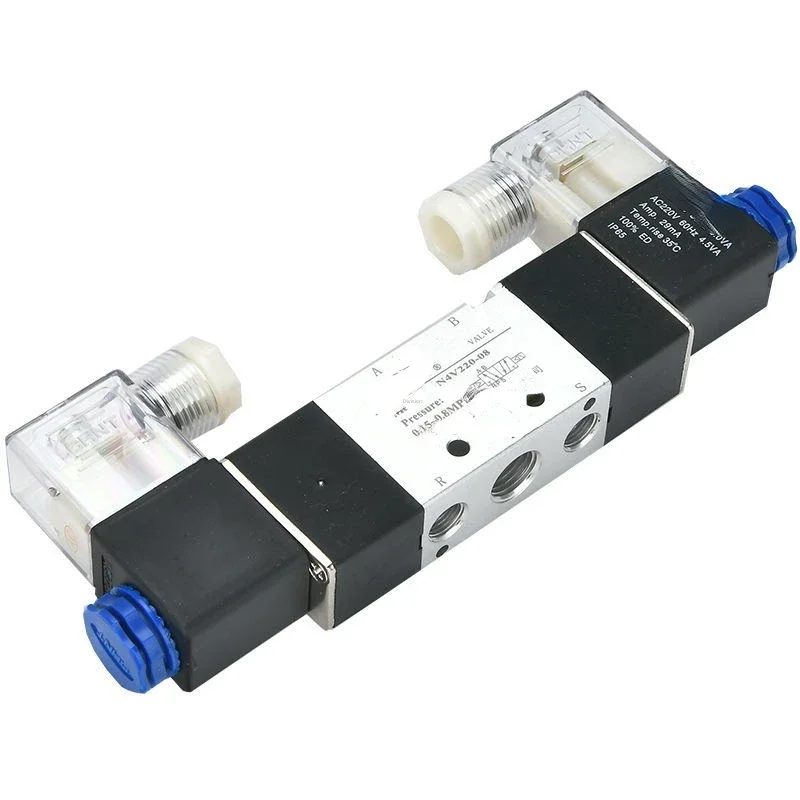 Solenoid Valve 4v220-08 Two-Position Five-Port Reversing Valve 24V Coil 220 Pneumatic Solenoid Electric