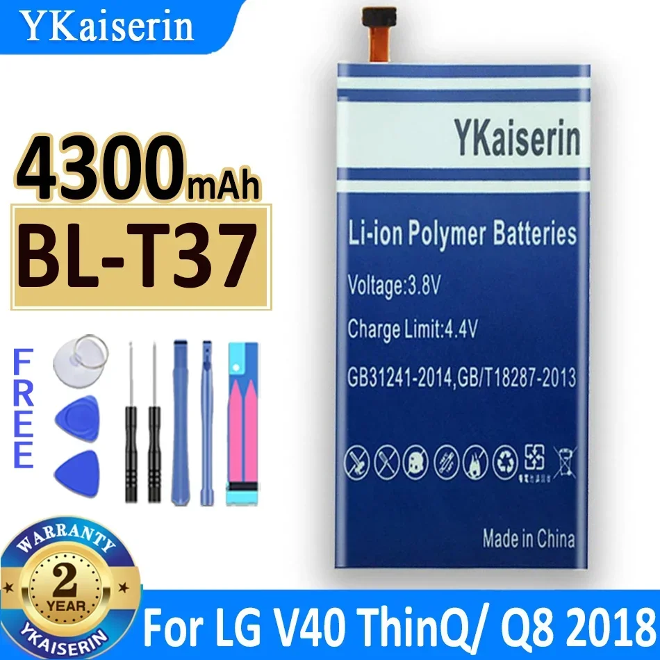 

Аккумулятор YKaiserin 4300 мАч BL-T37 для LG V40 ThinQ Q710 Q8 2018 версия Q815L Bateria + бесплатный инструмент