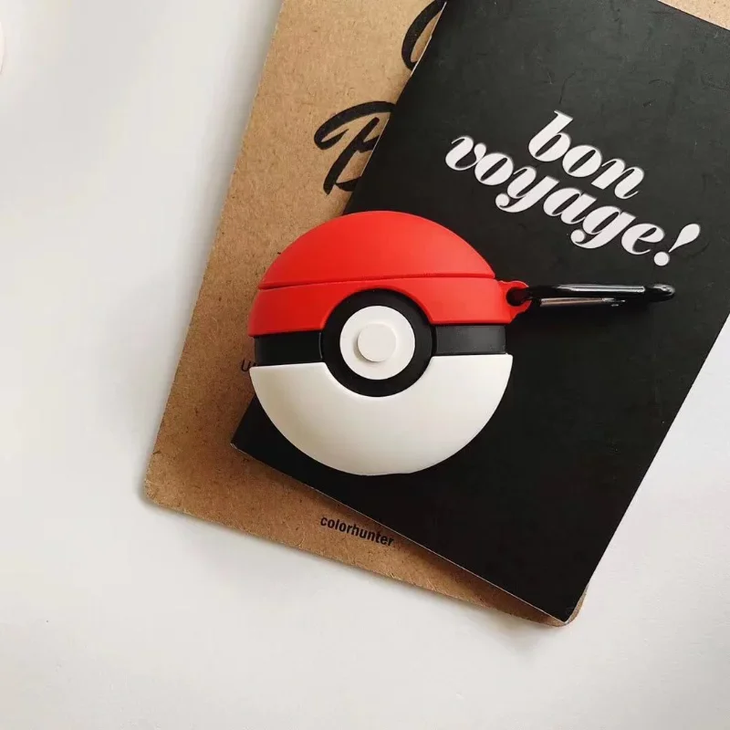 Pokemon Anime 3D Poké Ball Cover For Apple Airpods 1 2 3 Pro Case Silicone Soft Earphone Shell For Airpods Pro2 Keychain Pendant