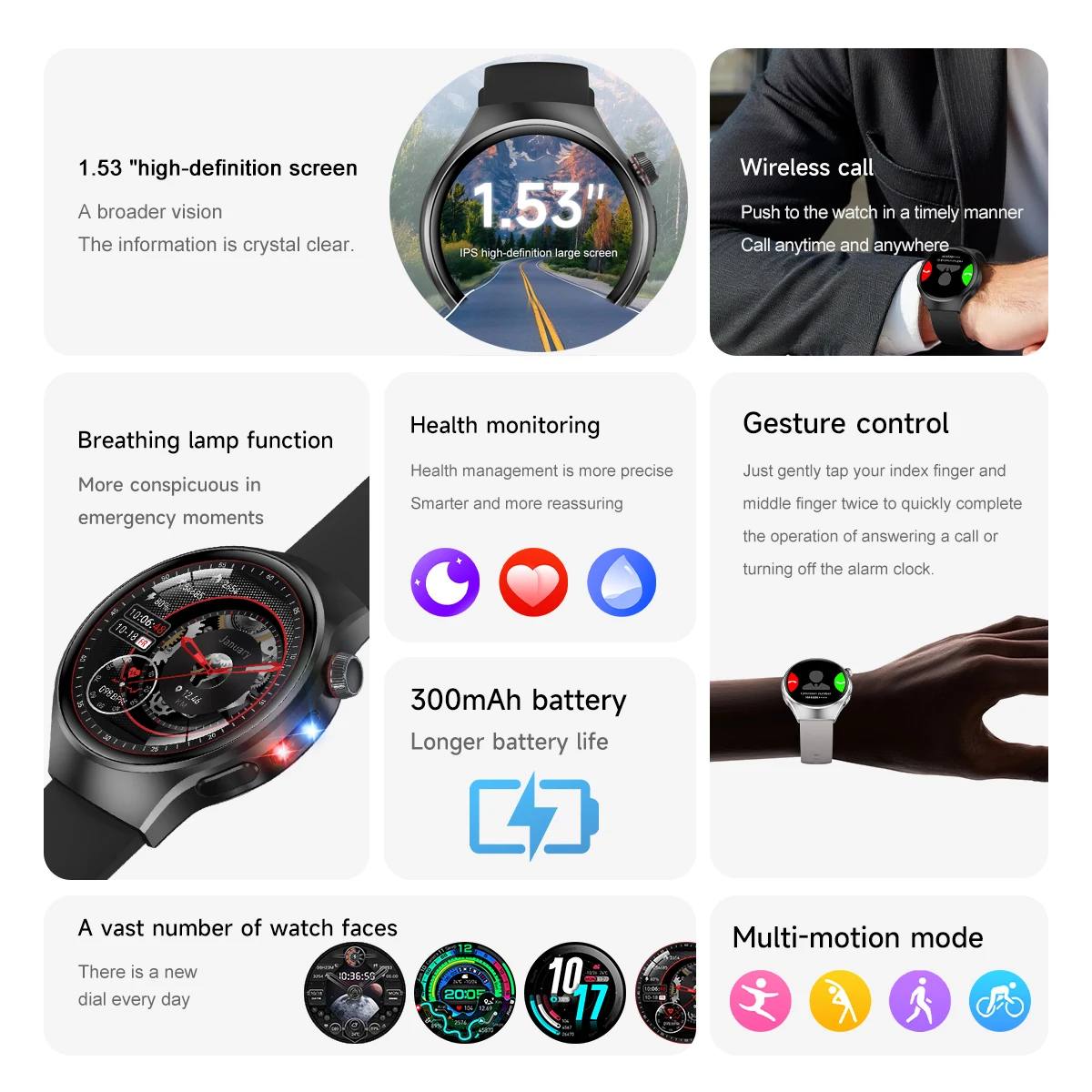 2025 New For HUAWEI Watch 5 Smart Watch Men 1.53" HD AMOLED Screen GPS track Heart Rate Bluetooth Call Compass SmartWatches ﻿