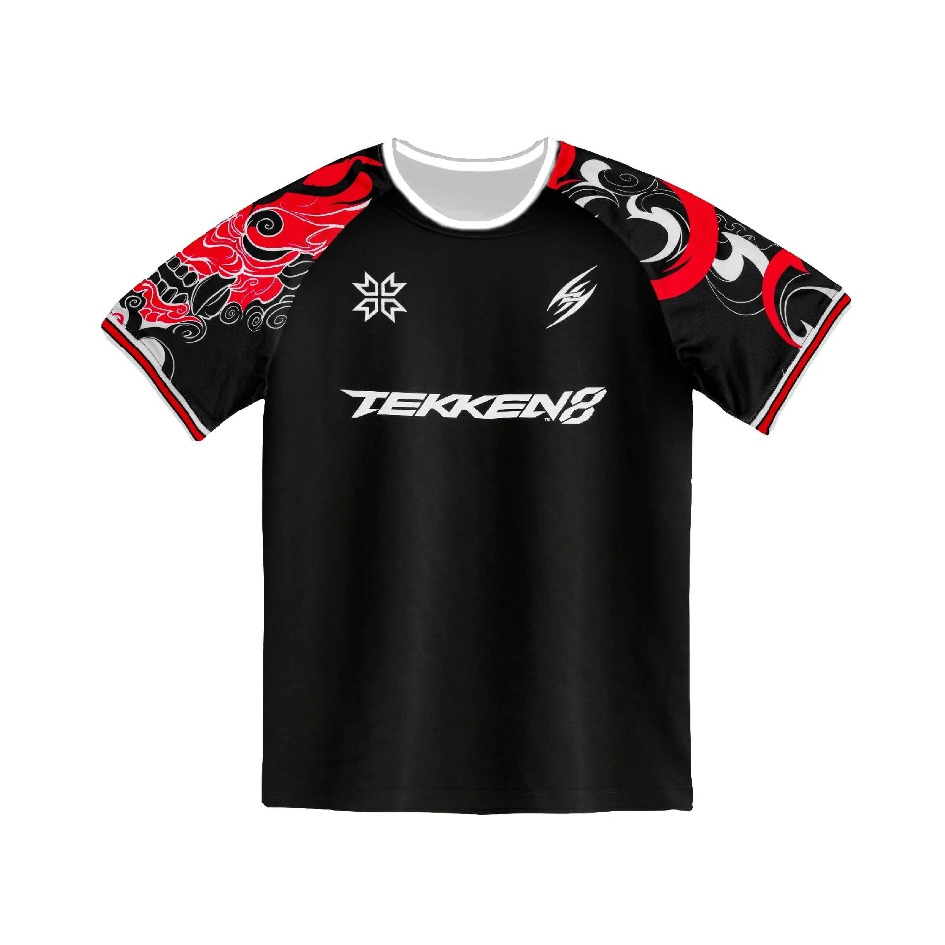 Camiseta Oversized Estampada em 3D Estilo Tatuagem Iron Fist 8 Verão 2026, Manga Curta Casual para Jogos de Luta, Top Infantil Unissex