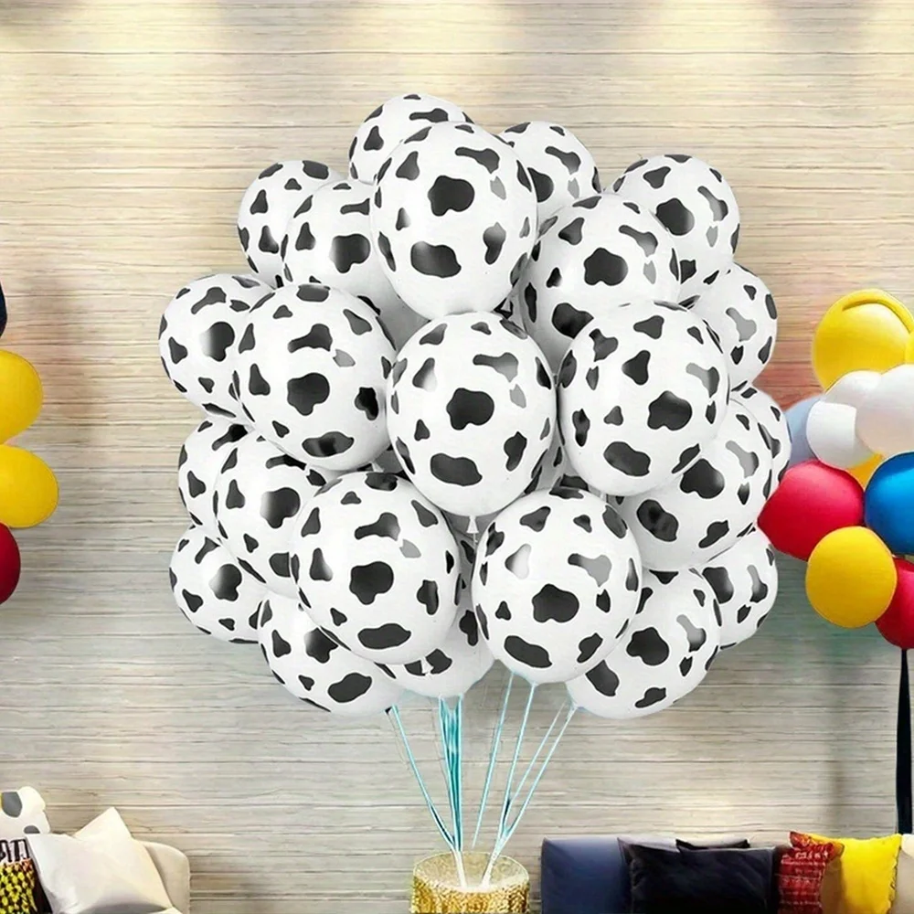 30 قطعة الكرتون البقرة نمط بالون مجموعة مزرعة موضوع حفلة عيد ميلاد الديكور ديكور المنزل احتفالي لوازم الحفلات صور الدعائم