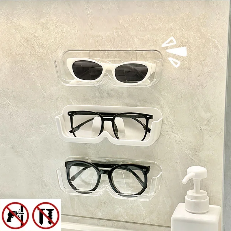 

1/3/5pc Sunglasses Box Glasses Display Cabinet Wall Mounted Perforated Free Sunglasses Glasses Rack Tidying Book holder stand