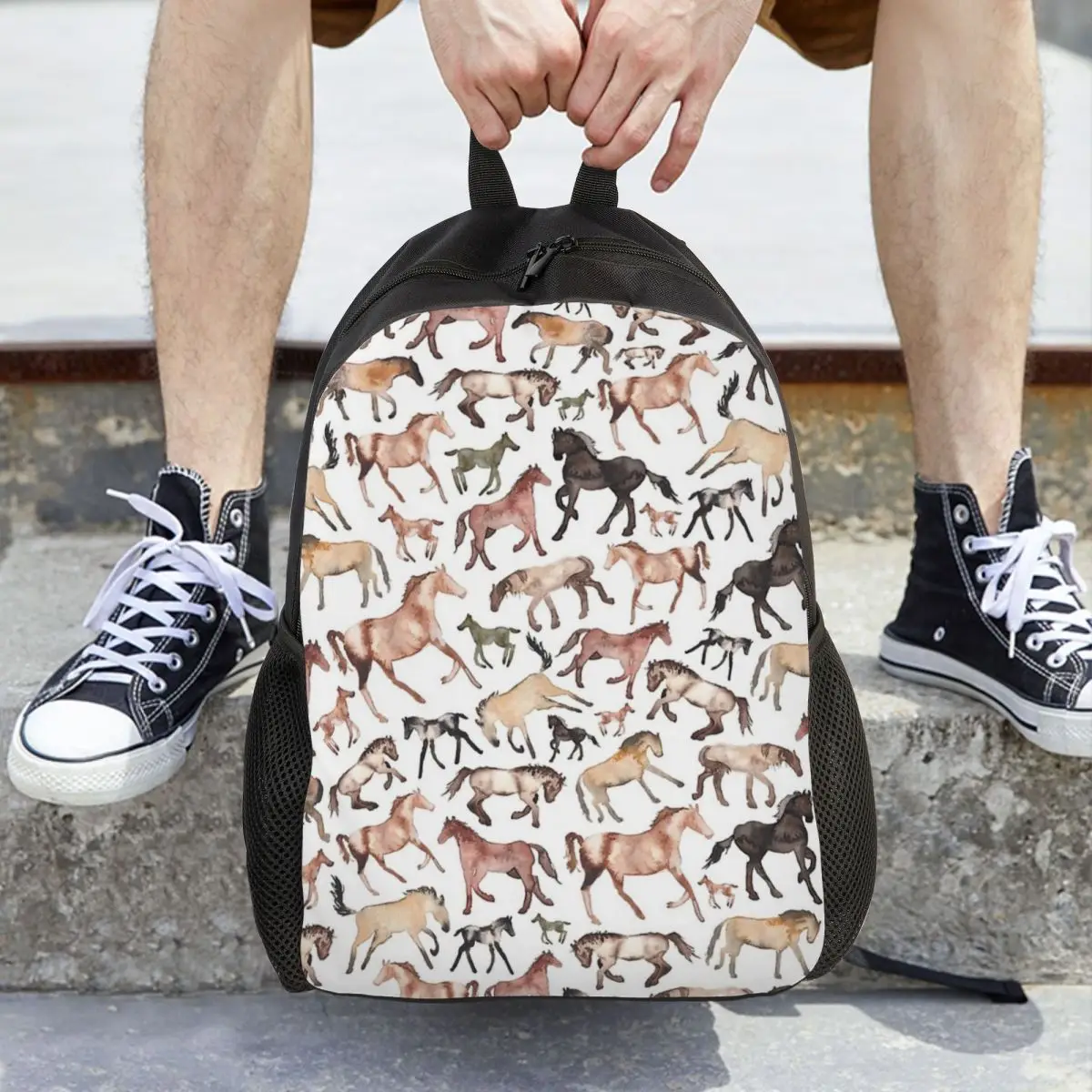 

Horses Backpack Hot Sale Daypack Large Capacity Children BookBag School Bag Shoulder Bags for Men Women