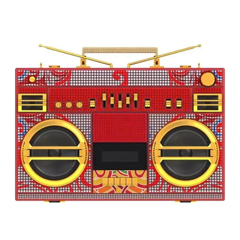 

Portable Retro Gift Boombox With Bluetooth Speaker AM FM Radio Player