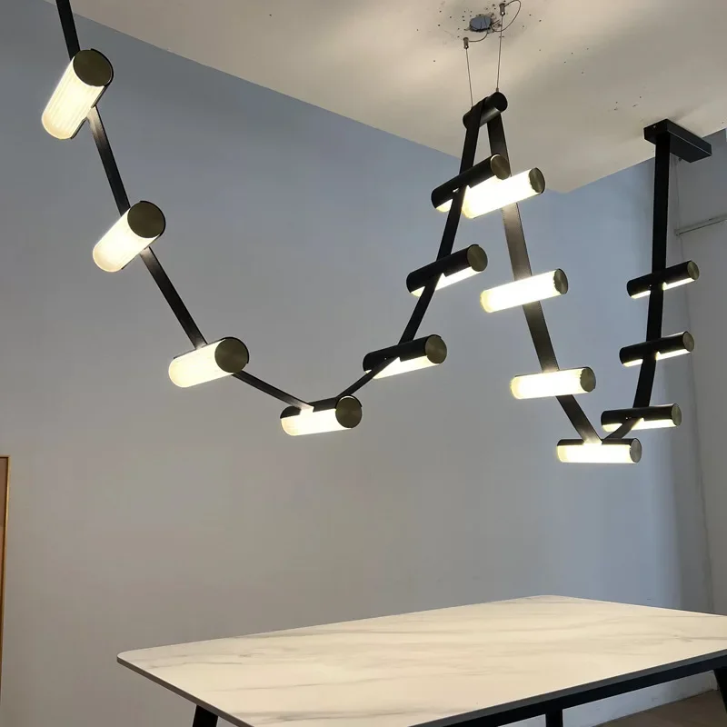 Modern Creative Leather LED Pendant Lamp Living Room Above Dining Table Hotel Villa with Adjustable Chandelier Home Decor Light