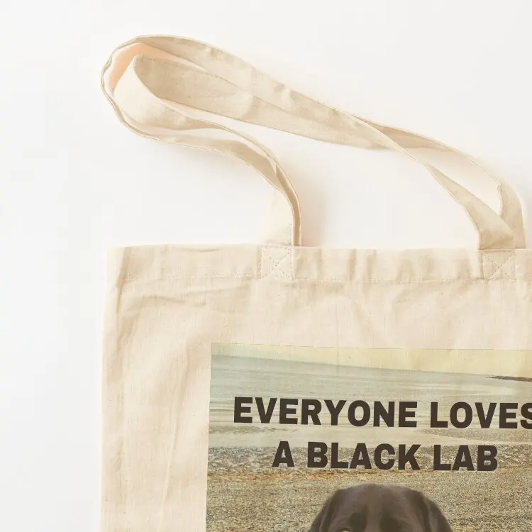 Everyone Loves A Black Lab - Black Labrador Dog Design Tote Bag tote bags men Beach bag supermarket folding bag