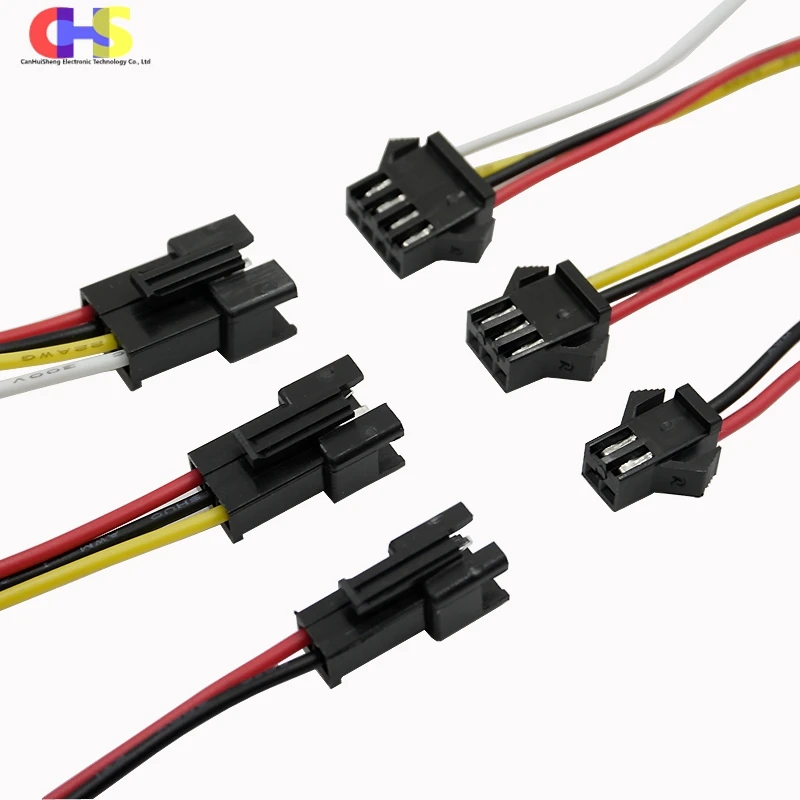 10ШТ-Кабель-jst-sm-2-3-4pin-вилка-розетка-254мм-Мужской-Женский-22awg-Длиной-10-15-20см-для-Светодиодной-Ленты-Лампы