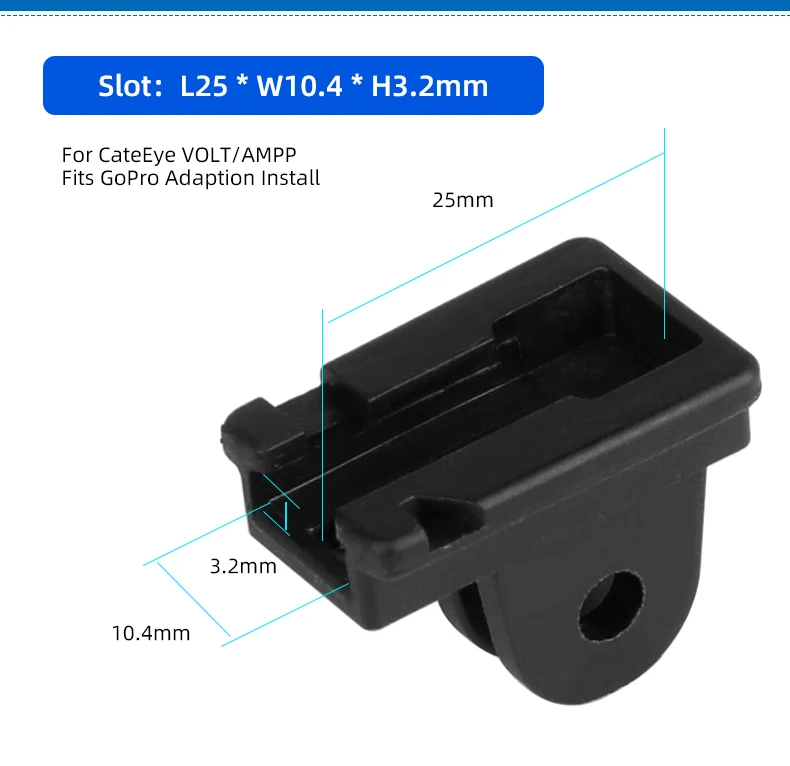 Adapter für CateEyp VOLT AMMP Fahrrad-Scheinwerferhalterung, passend für GoPro-Kamera-Adaption, Gabelschaft, Helm, Installationshalter, Clip – Detail 2