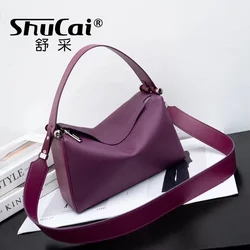 Head Layer Cowhide Armpit Bag Female 2025 New Fashion Genuine Leather Women Shoulder Crossbody Boston Pillow Bag