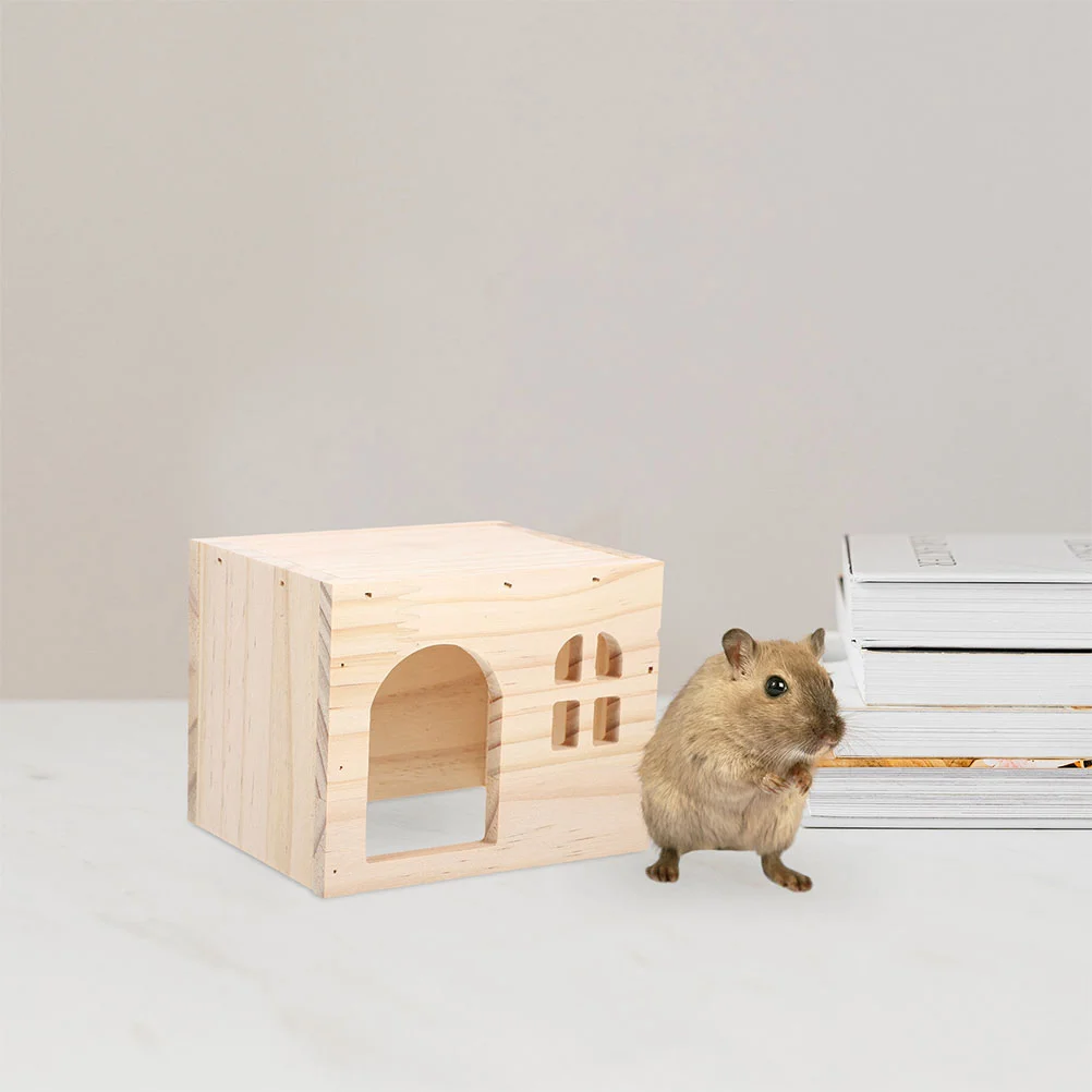 

Hamster Hideout House Small Animal Pets Hideaway Toys Hut Play Habitat Chinchilla Wood Guinea Pig Hides Wooden for