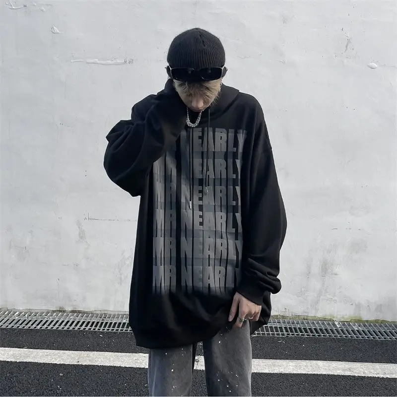 Sweatshirt For Men Hooded Aesthetic Male Clothes Loose White Hoodies Korean Style Offers High Quality Y2k Vintage Streetwear S