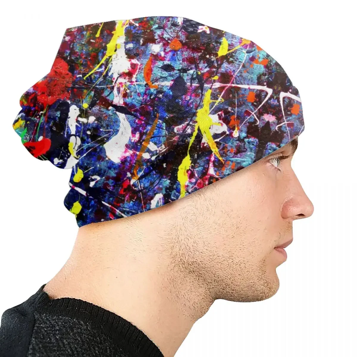 Colorful Pop Art Abstract Camouflage Graffiti Bonnet Hats Fashion Knitted Hat For Women Men Winter Warm Skullies Beanies Caps