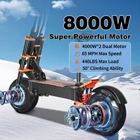 X8 Pro 8000W60V38.8AH electric scooter 14-inch off-road tires 95km/h LCD display folding electric scooter with seats