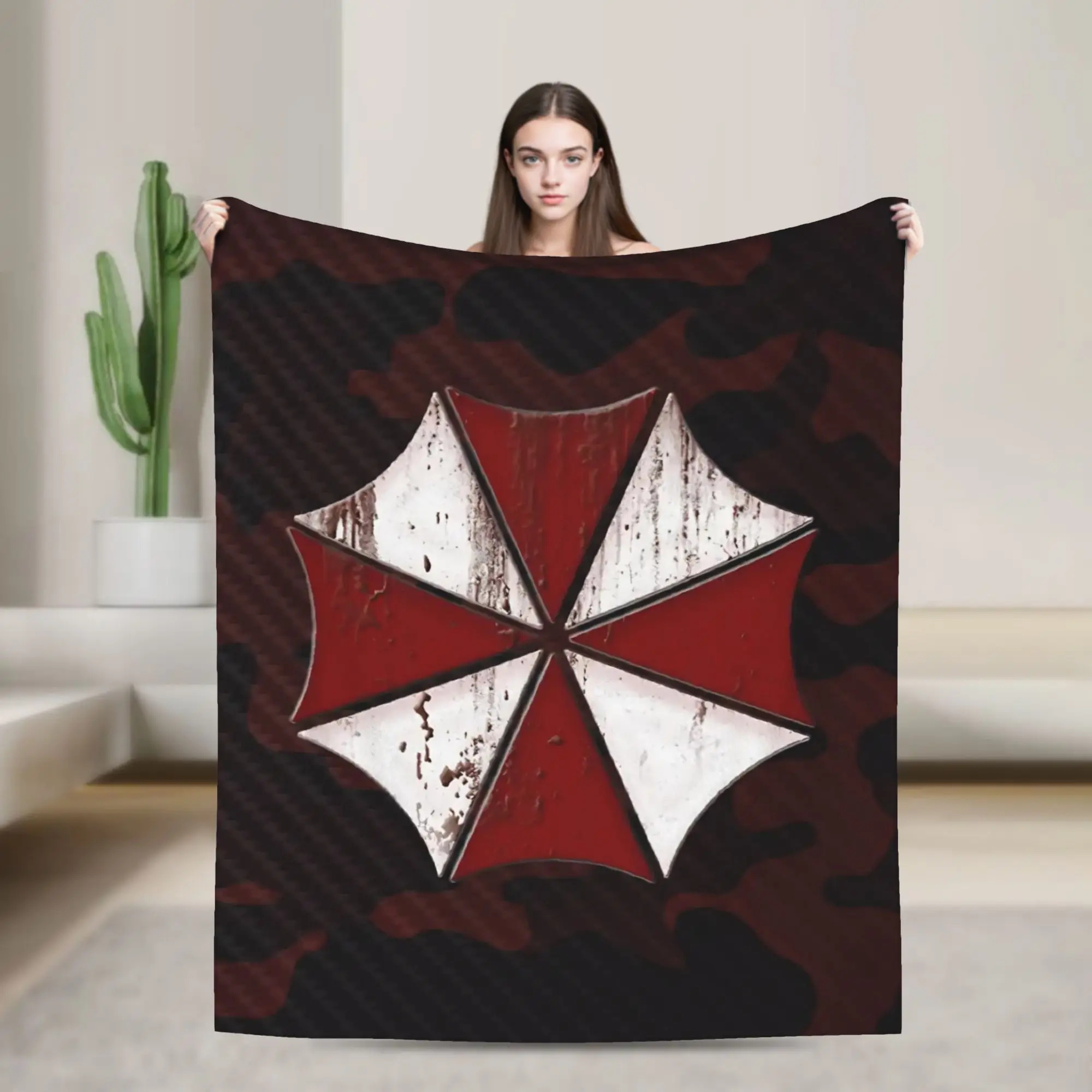 Resident Umbrella Corps Logo Eviled Biohazard Plush Blankets Awesome Throw Blanket for Bed Sofa Couch 125*100cm Quilt