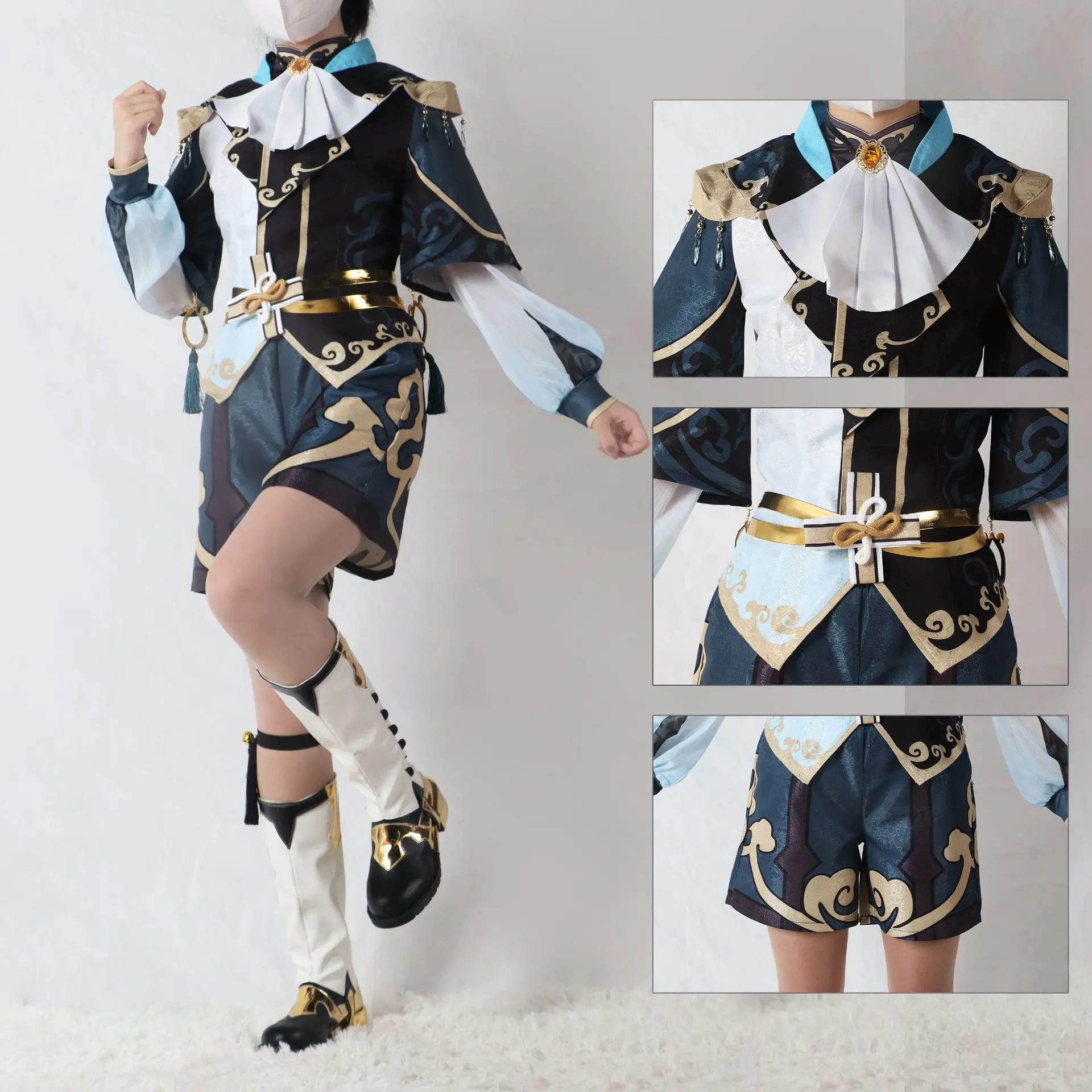 Game XingQiu Cosplay Costume Xing Qiu Everyday Wear Outfit Earrings Cosplay Halloween Costume New Skin Cosplay