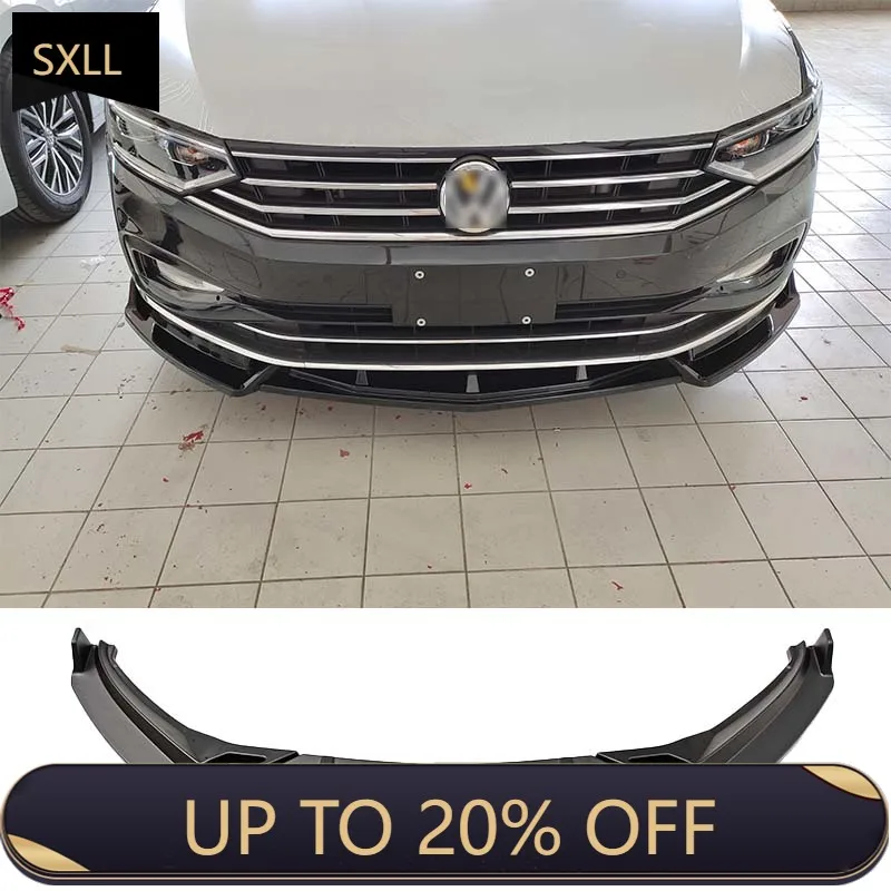 

SXLL External Accessories High Quality Matte Black Front Bumper Lip Kit Spoiler Deflector Lip Diffuser