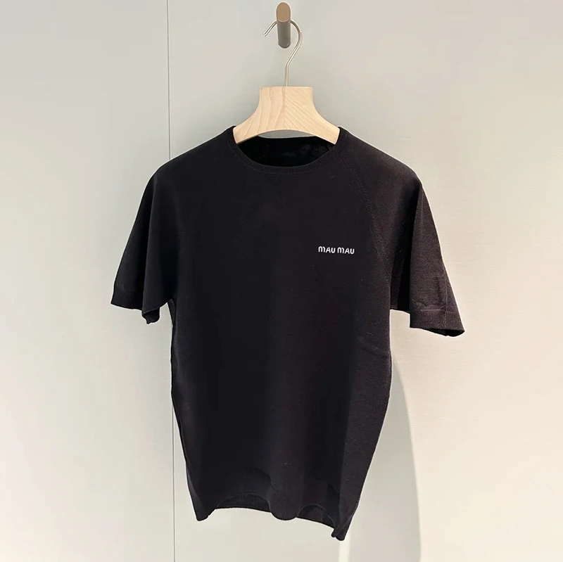 

Повседневный универсальный трикотажный топ ort Sve для молодых девушек, мягкая корейская свободная посадка, круглая футболка Ne