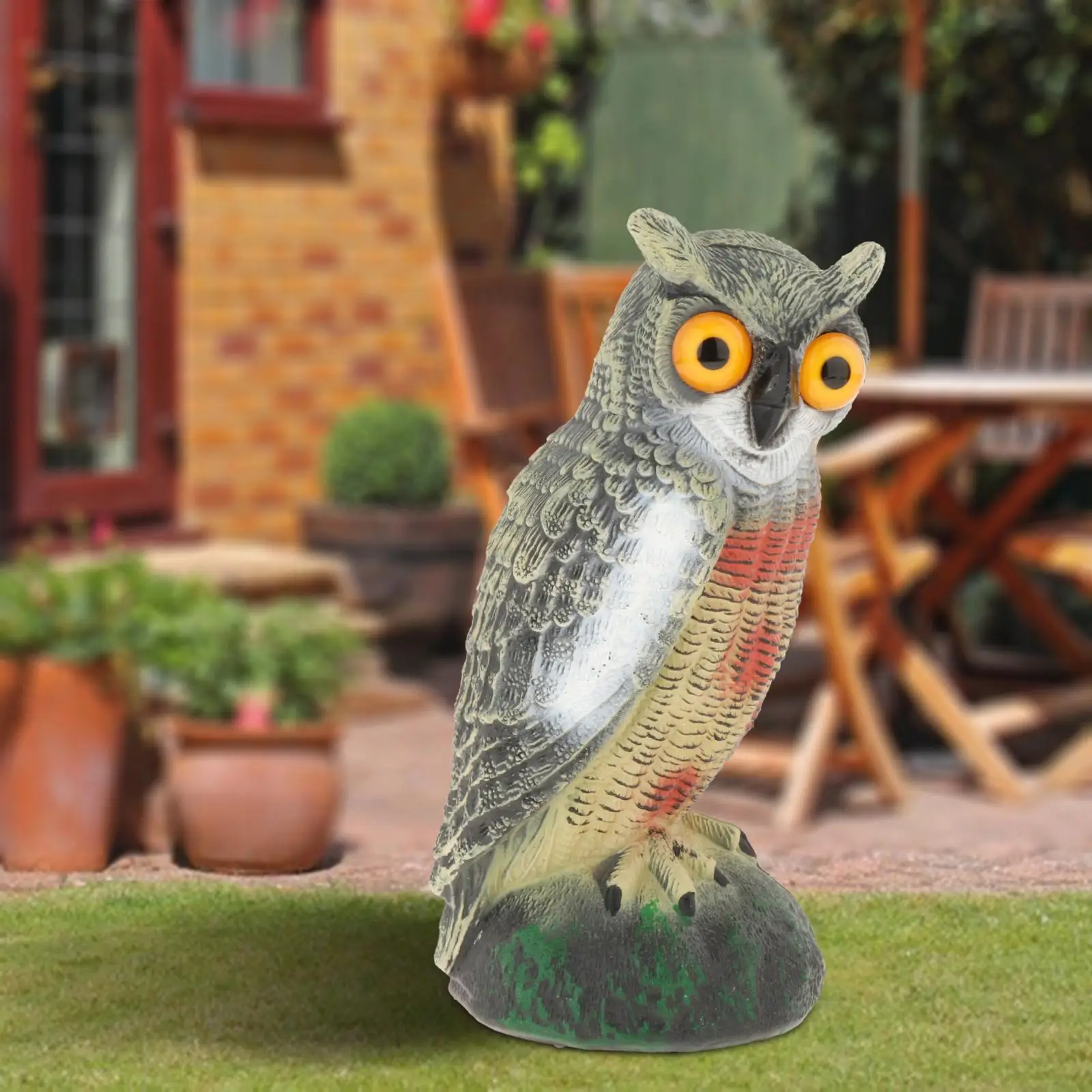 Fake Owl Decoy Hunting Deterrent Bird Reject Pigeon Cat Crow Scarer Repeller Pest Control for Hunting