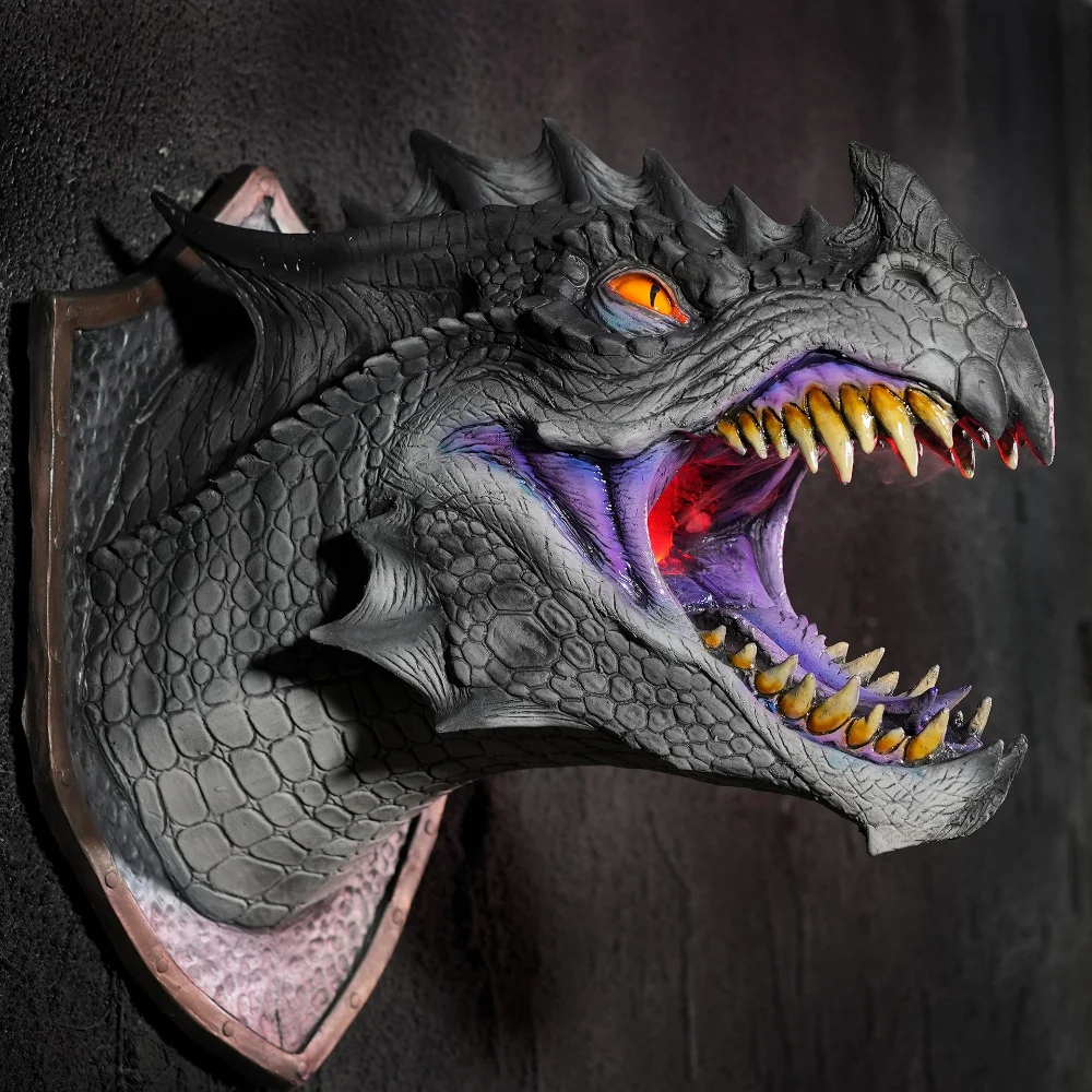 Pingente de espuma de látex realista dinossauro ornamentos bar sala de estar decoração criativa simulação t-rex cabeça modelo parede