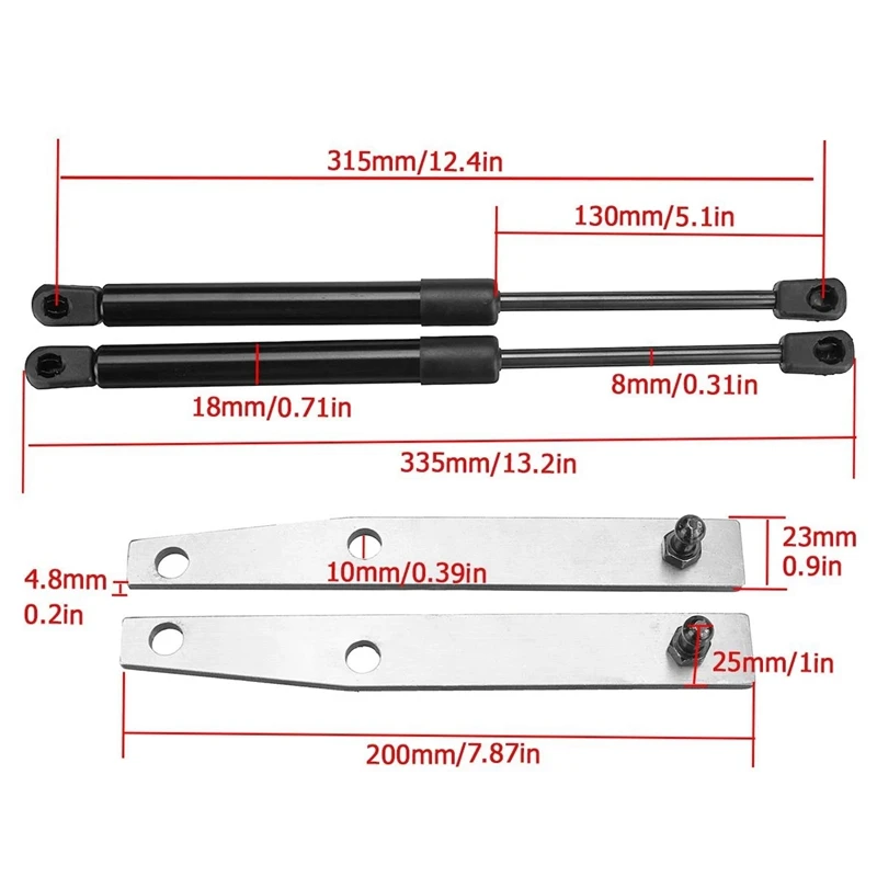 2X Bonnet Strut Bars Gas Spring For Landcruiser Fj75 Bj73 Hj75 Hzj75 Hzj79 Hdj79 Hzj78 Hdj78 Vdj79 Vdj78 Vdj78 70 Series