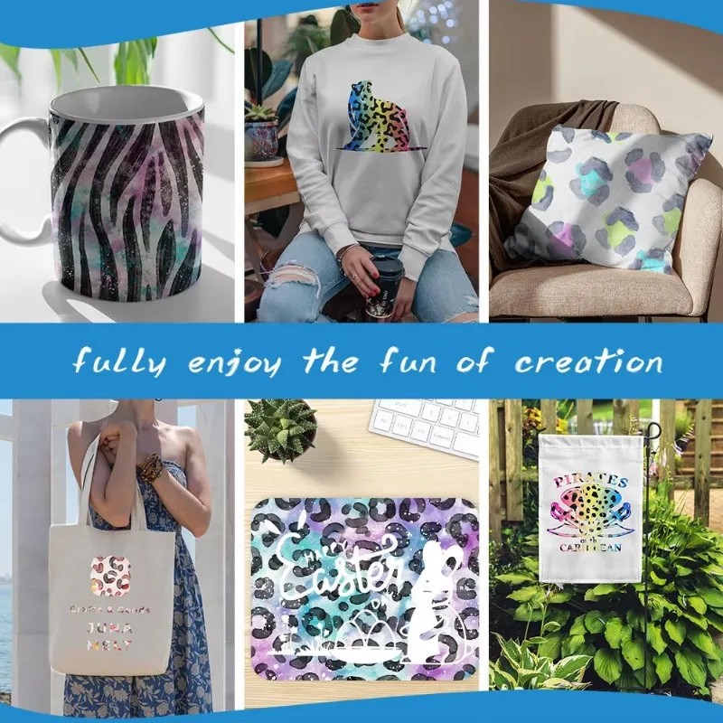 WOWOCUT 12*12 IN Infusible Transfer Ink Sheet Leopard Pattern Ink Transfer Paper Animal Infusible Transfer Paper for Mug T-Shirt