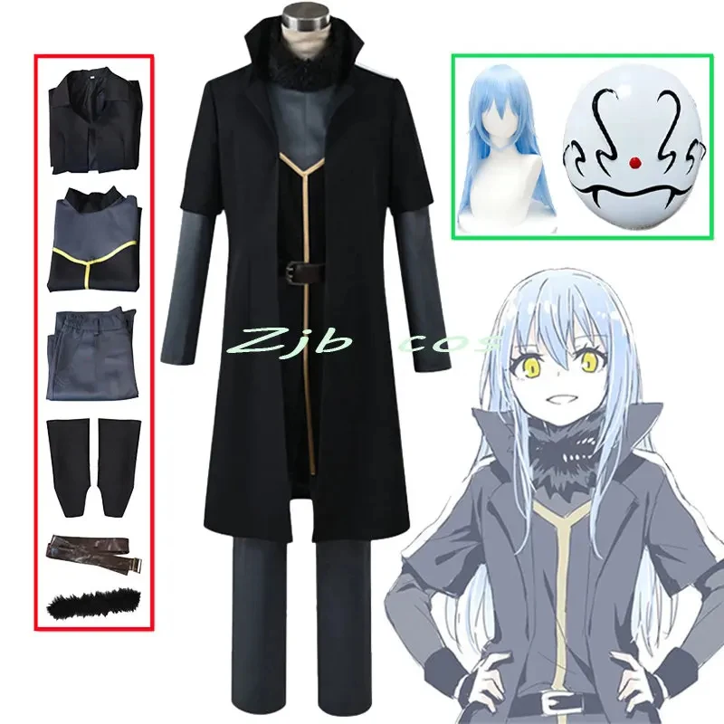 

✿ 2026 ✿ Rimuru Tempest Cosplay Anime That Time I Got Reincarnated As A Slime Costume Halloween Uniform Trench Coat Wig Mask Cos