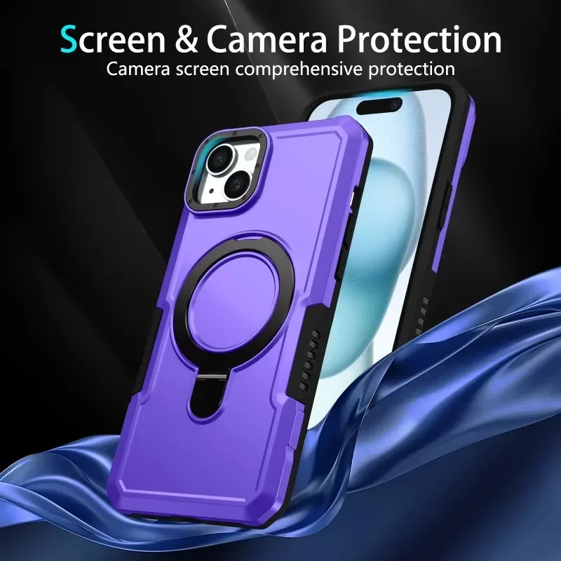 Bracket Armor Case for IPhone 16 Plus 15 Pra 14 Pro Max 13 12 Pro 11 Pro Max Xr Xs Max 7 Plus 8 Plus Seismic Protective Shell