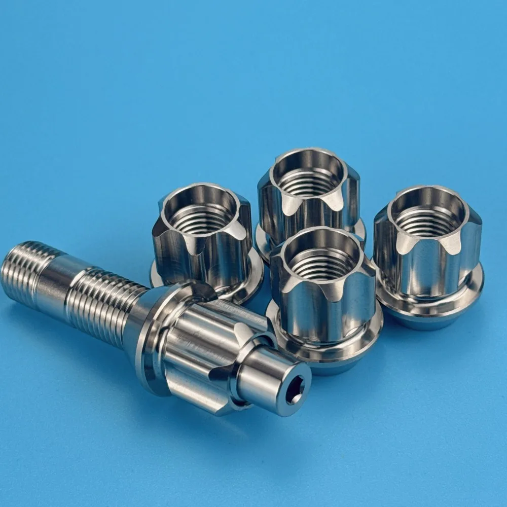 Titanium Alloy Wheel Stud Bolts Lightweight High Strength Replacement for Luxury Sedan Car Modification Kit