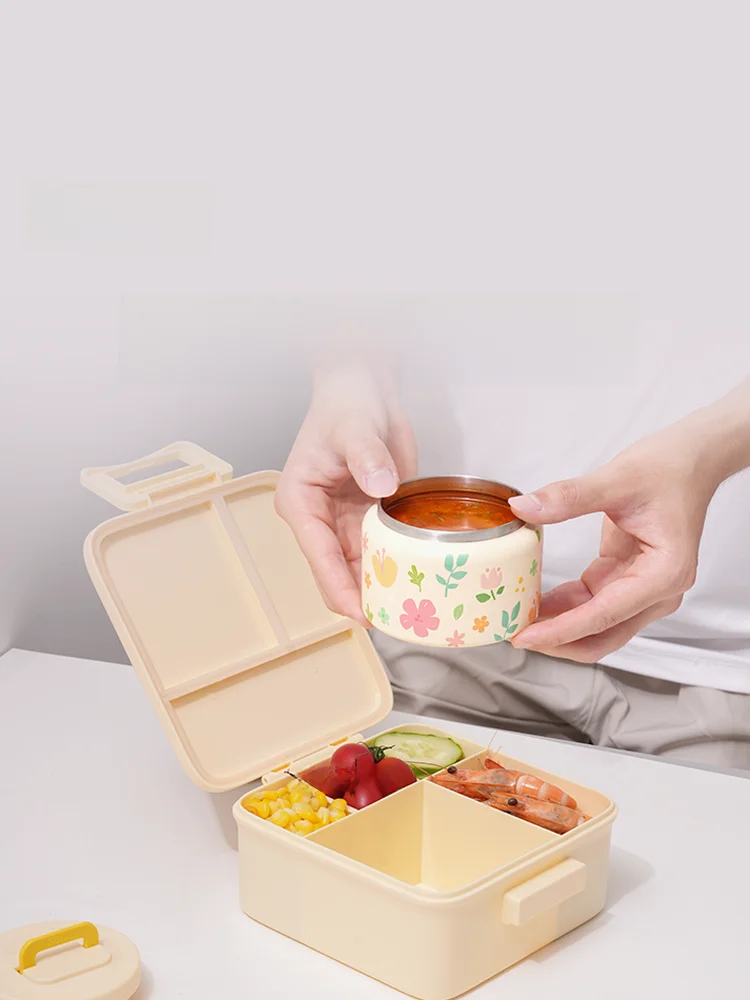

Kalar Portable Insulated Lunch Box Microwave Se Sugar Controlled Sna Container Cute Sle Stainl Steel Inner Lid Seal